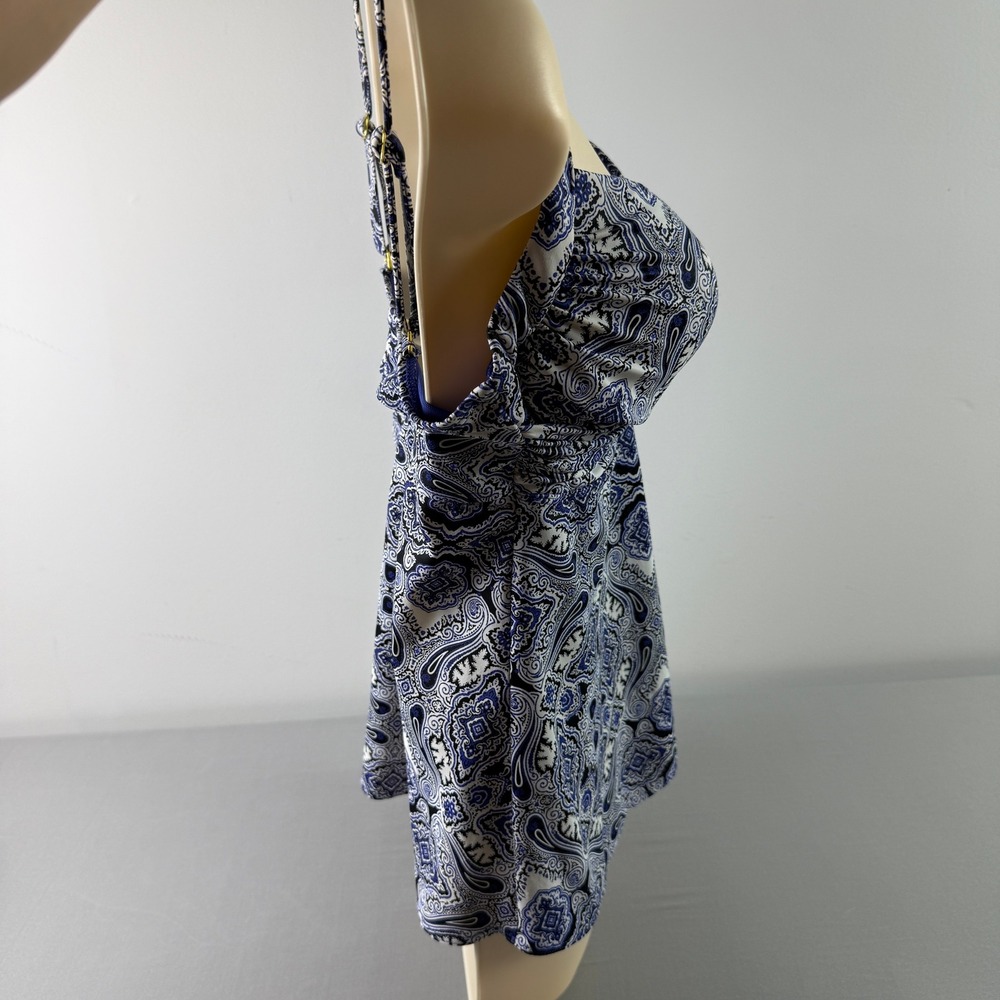 Soma Intimates Blue Paisley Underwire Tankini Swim Top Womens 34DD Medallion - Picture 14 of 16